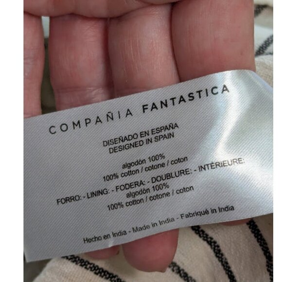 Compañía Fantástica Striped Cotton Sleeveless Cutout Midi Dress – Size S - Picture 3 of 11